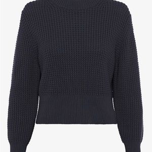 NWT French Connection black Luna Mozart Waffle Knit Sweater. Size Medium.